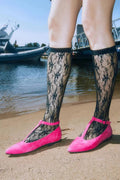 Bailarine Fucsia a Punta con Fibbia e Cinturino a T.