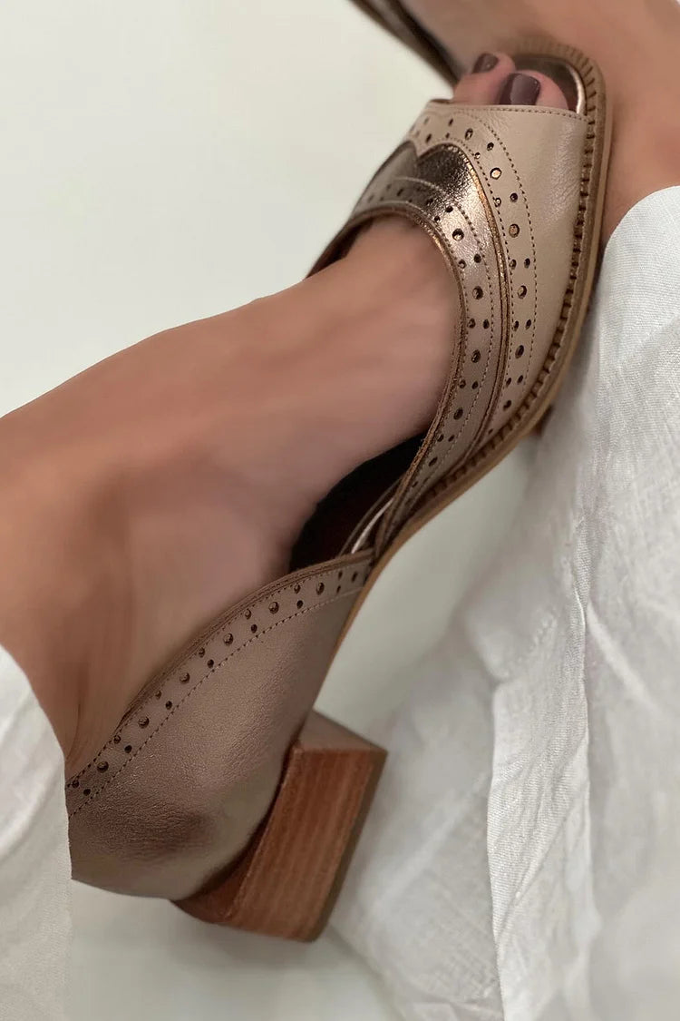 tacchi con tacco basso kaki punta quadrata slip on patchwork.