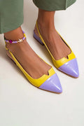 scarpe basse colorblock con punta affusolata, slingback e fibbia cut-out.