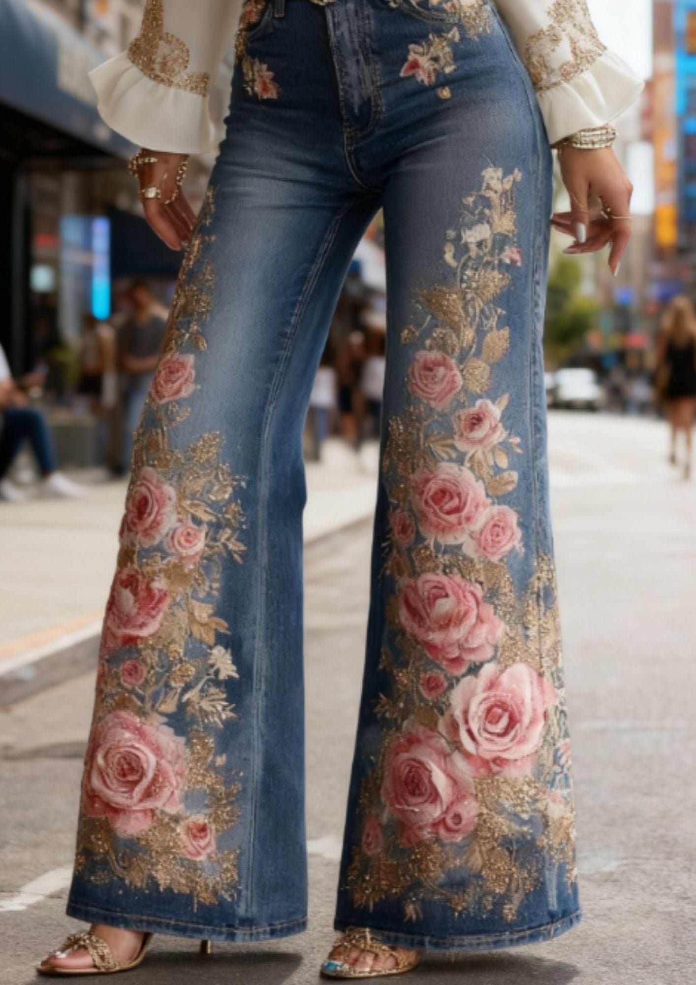 Claudia™ – Vaquero Bordado Floral