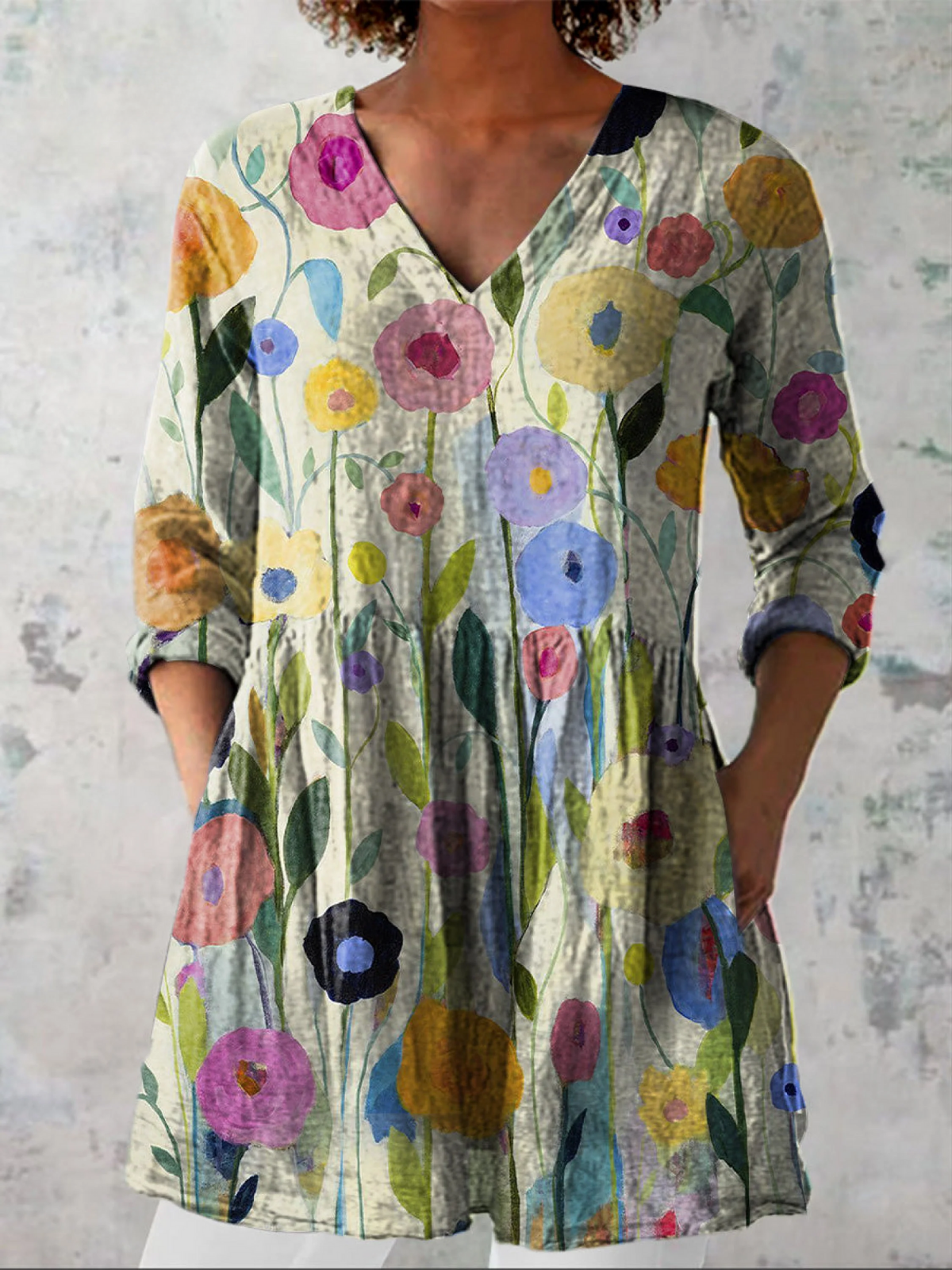 Remi | Camicia Lunga a Stampa Espressiva