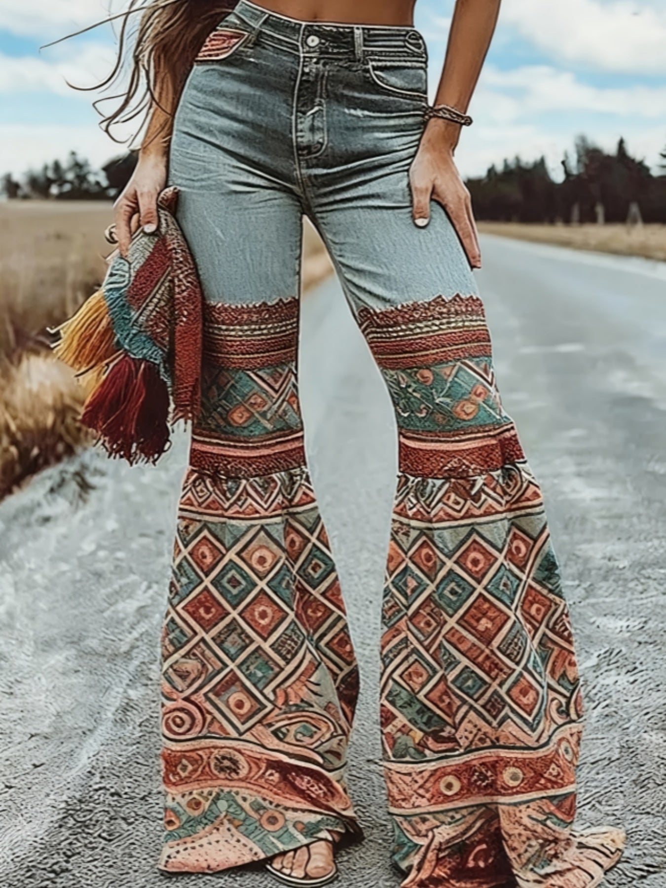 Valeria™ – Pantalón Campana Étnico