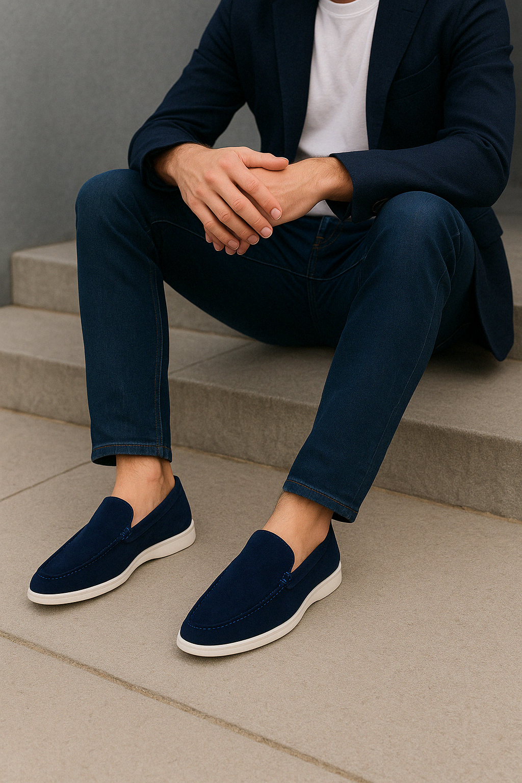 Mocasines elegantes de ante