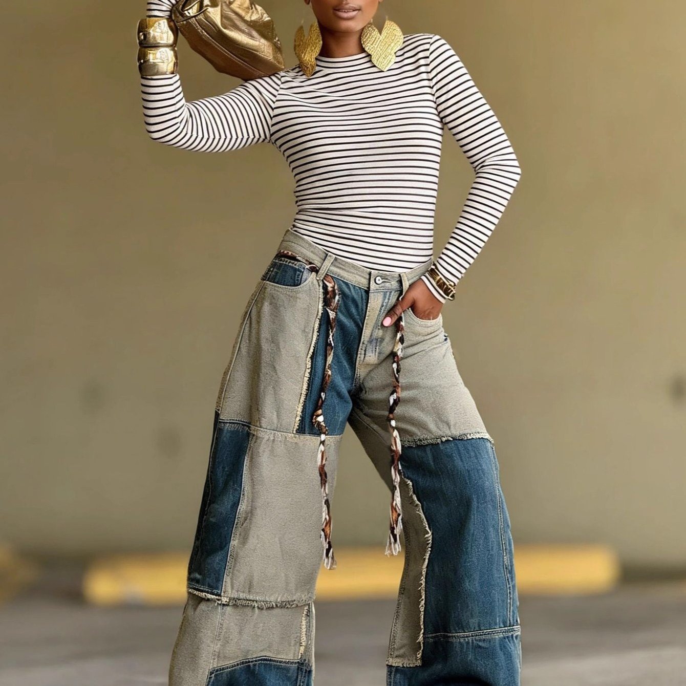 Ariana™ – Pantalón Denim Artesanal