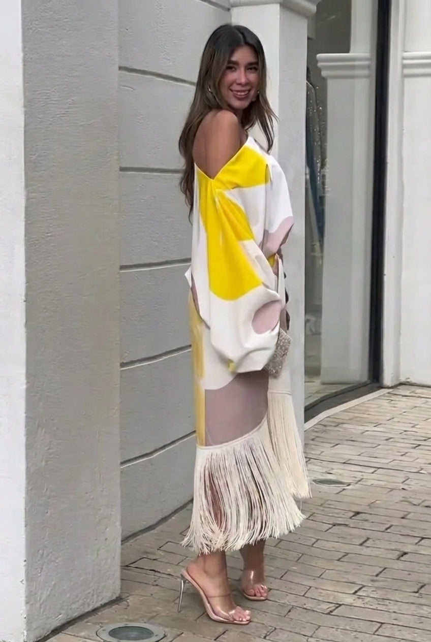 Mara™ – Vestido Flecos Fluido