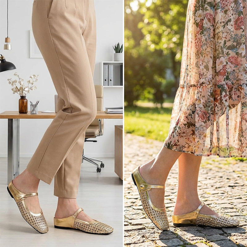 Serena™ – Zapato Plano Brillante