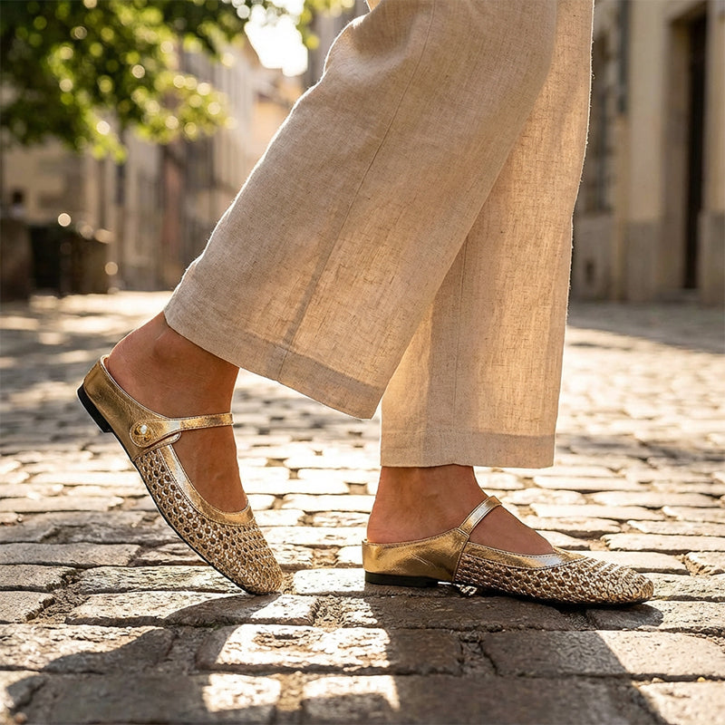 Serena™ – Zapato Plano Brillante